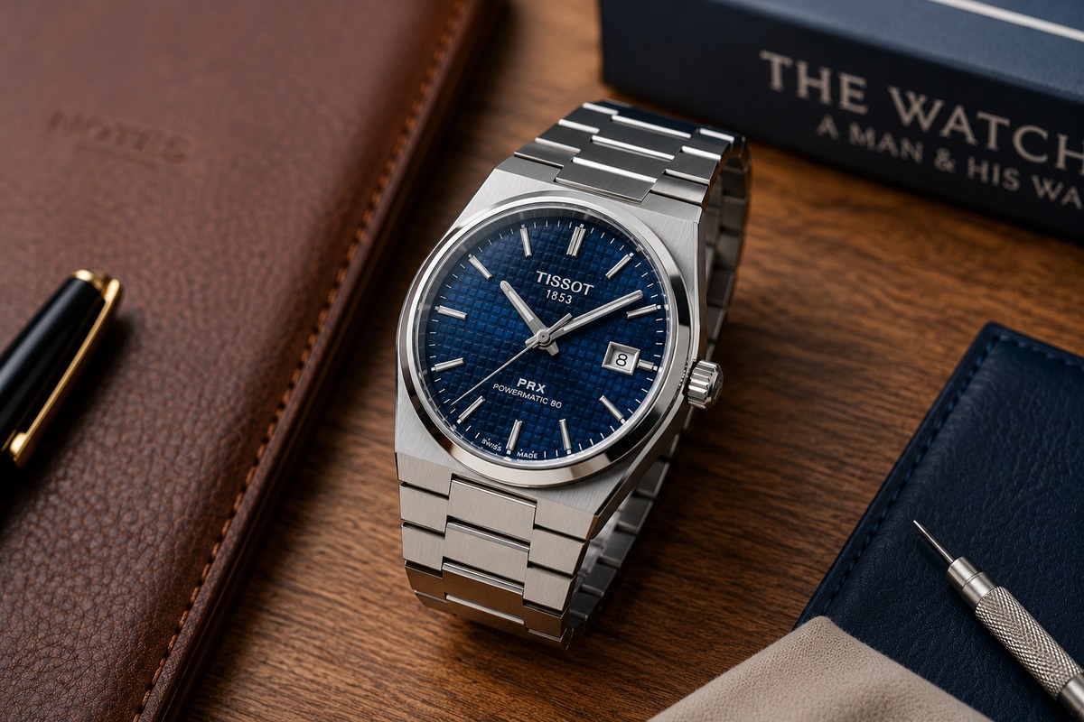 Detalle de reloj automático con brazalete de acero