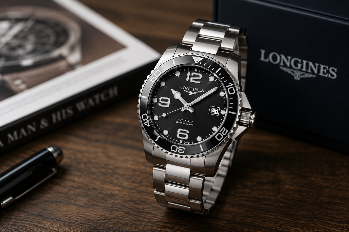 Reloj diver de lujo con bisel y brazalete de acero